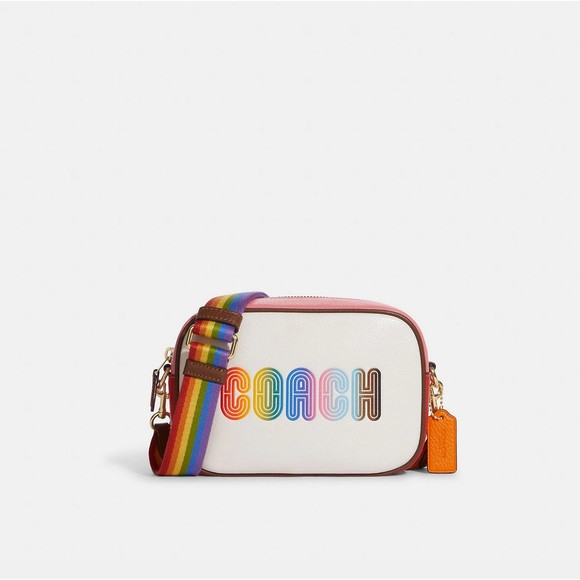 COACH JAMIE Mini Camera Bag w Pride Rainbow Coach Pebbled Leather C9939 NWT $298 - Picture 12 of 12